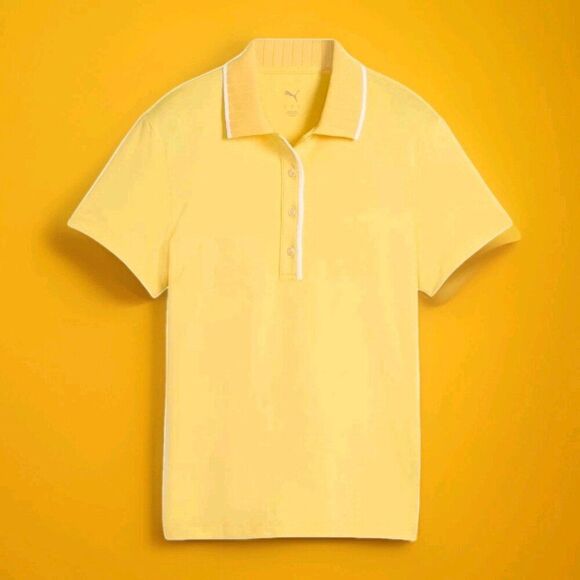NWT Puma X Dani Dazey Women's Cloudspun Bridges Golf Polo Yellow Small CR50 - Picture 1 of 4